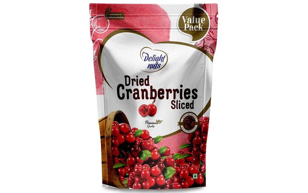 Delight Nuts Dried Cranberries Sliced    Pack  750 grams
